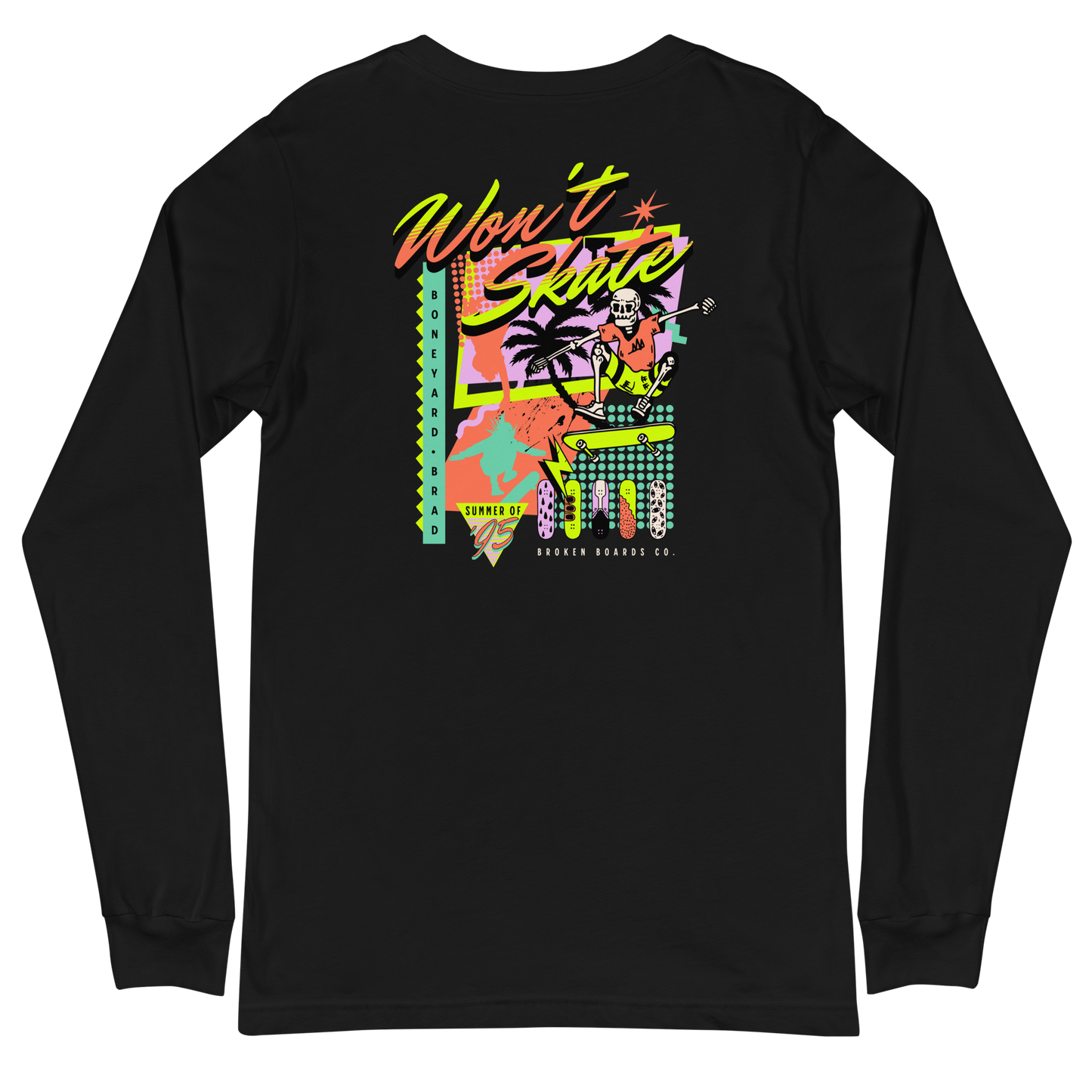 iJawbkr Can't Skate Long Sleeve Back Design
