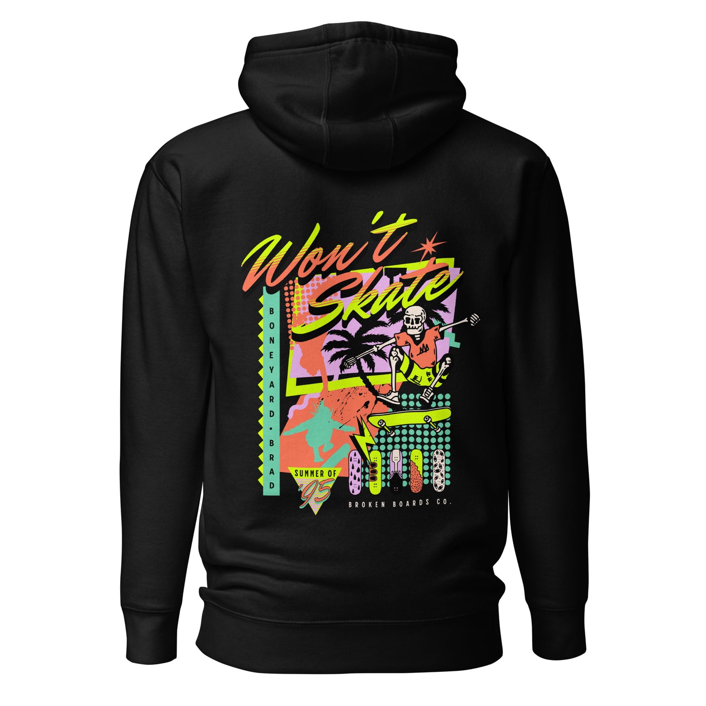 iJawbkr Can't Skate Hoodie Back Design