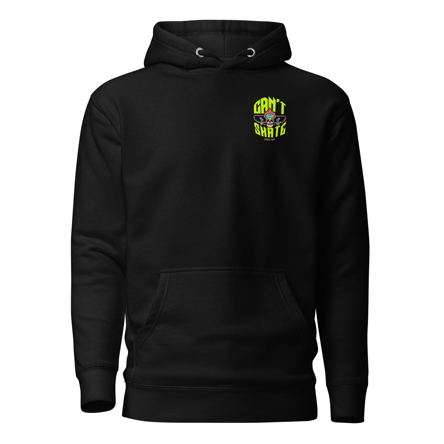 iJawbkr Can't Skate Hoodie Front Design