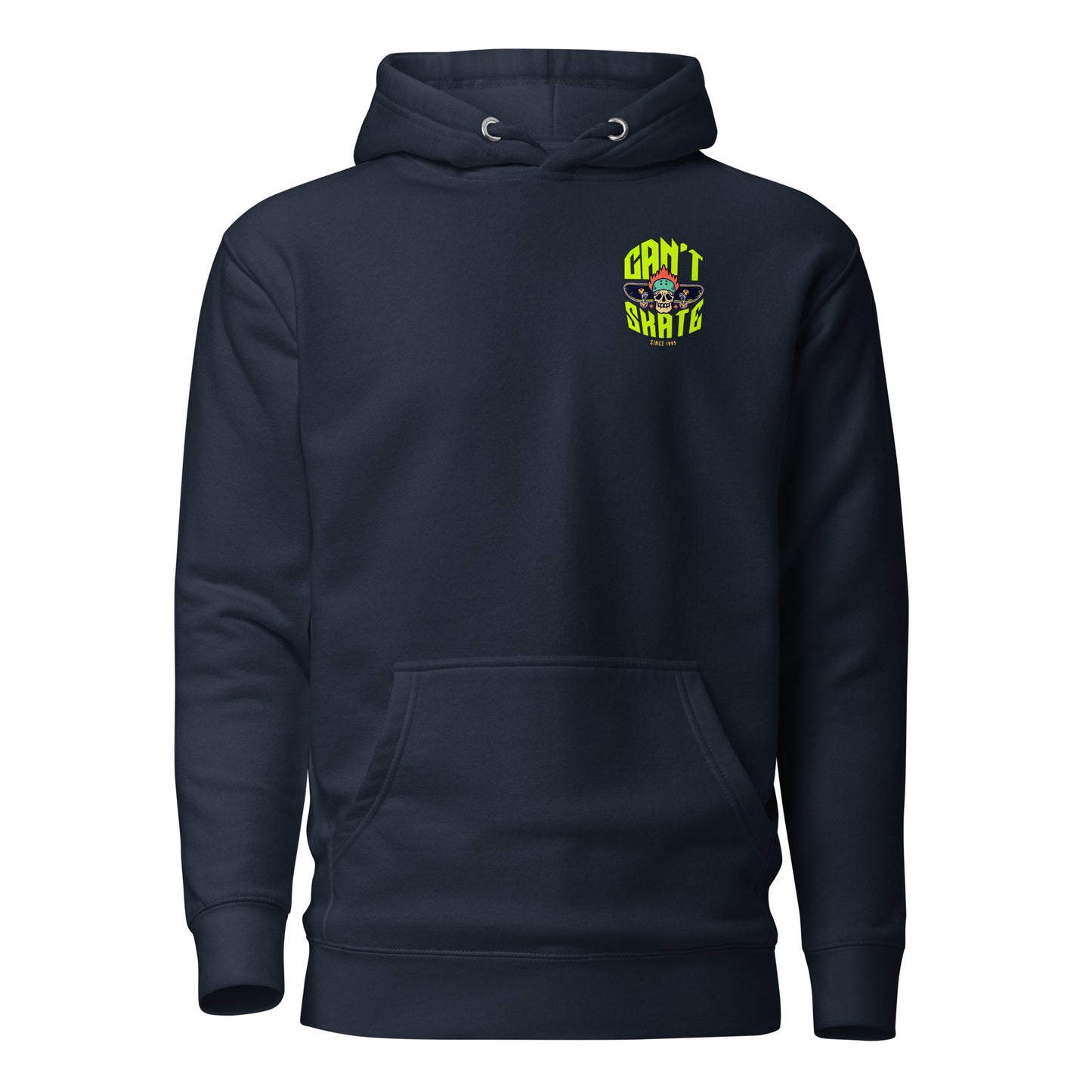 iJawbkr Can't Skate Hoodie Front Design