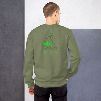 iJawbkr Kickflippin Alien Sweatshirt Back Design