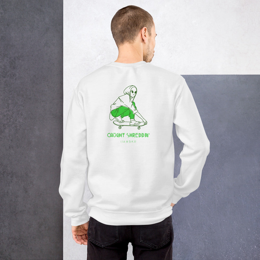 iJawbkr Kickflippin Alien Sweatshirt Back Design