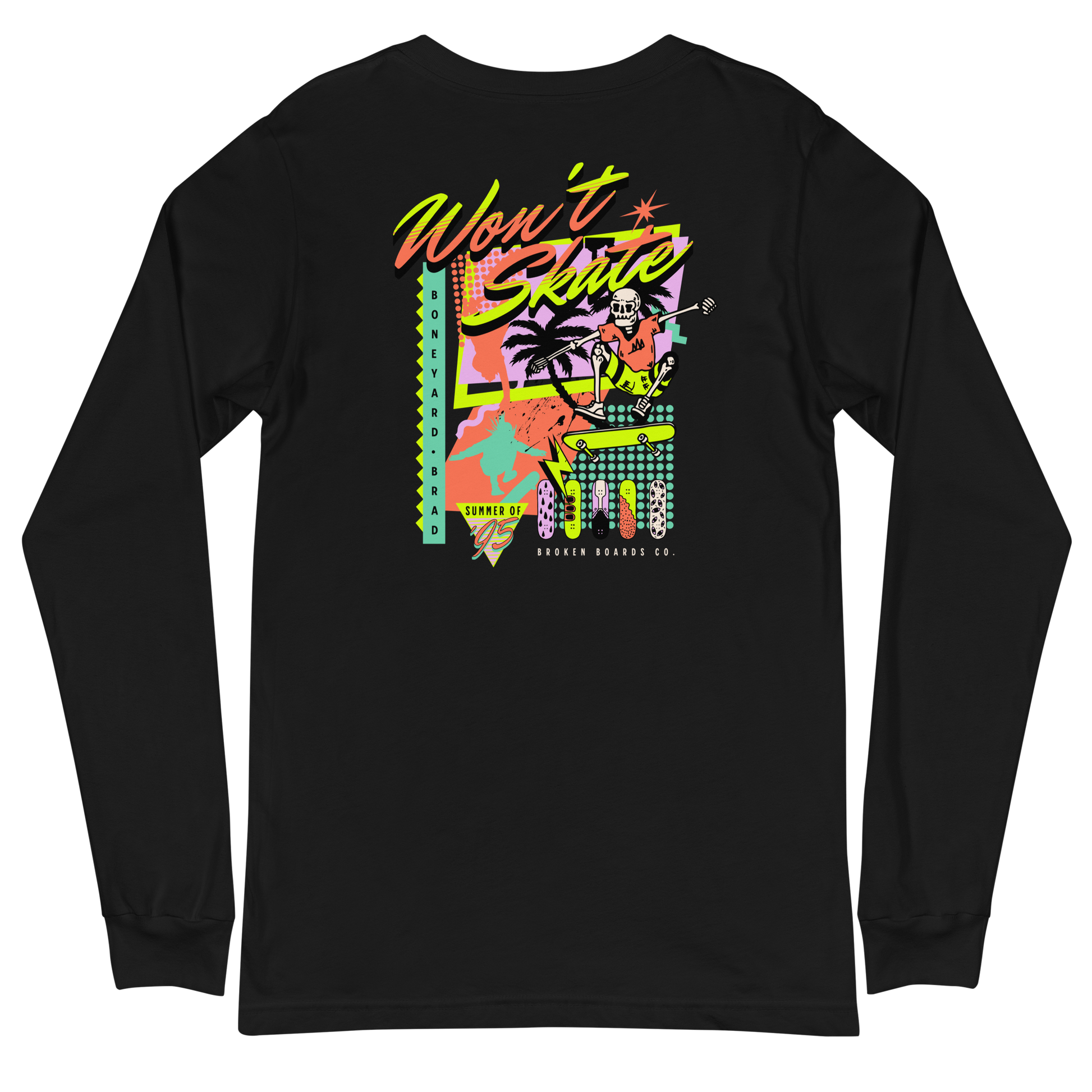 iJawbkr Can't Skate Long Sleeve Back Design