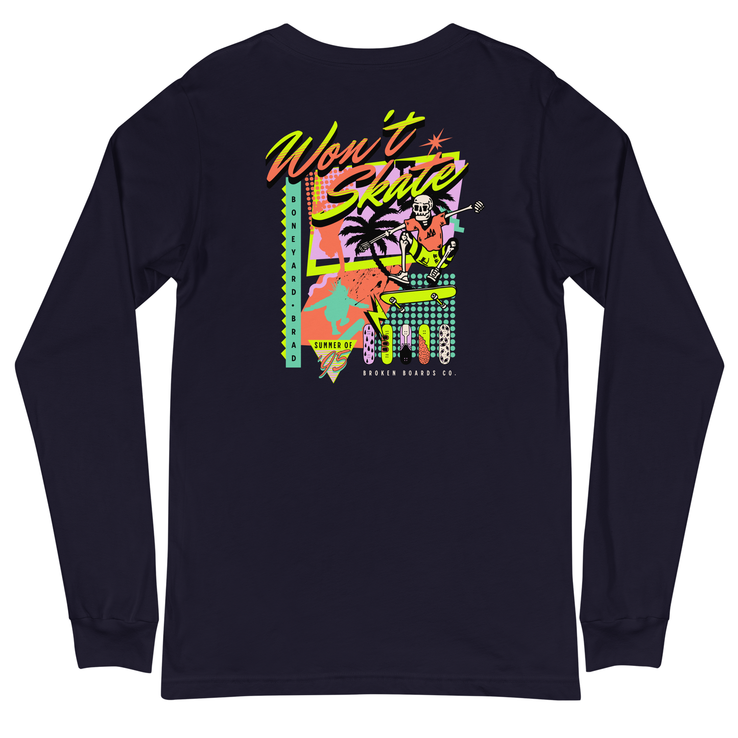 iJawbkr Can't Skate Long Sleeve Front Design