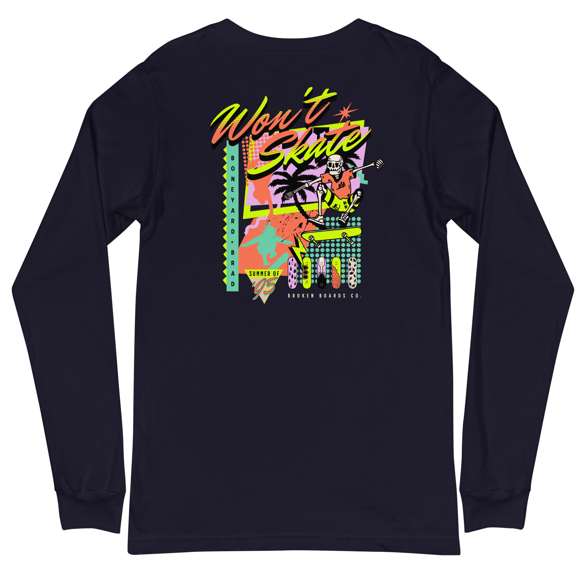 iJawbkr Can't Skate Long Sleeve Front Design